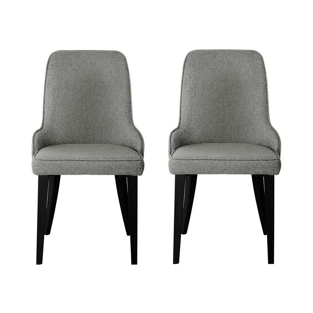 TWSC Dining Chairs Set of 2 Linen Fabric Grey