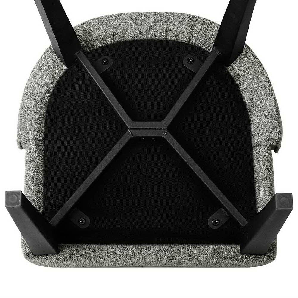 TWSC Dining Chairs Set of 2 Linen Fabric Grey