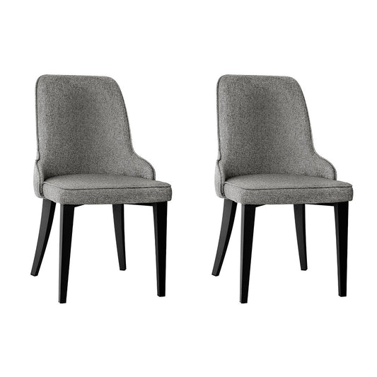 TWSC Dining Chairs Set of 2 Linen Fabric Grey