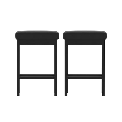 2x TWSC Metal Bar Stools PU Seat Dining Counter Chairs