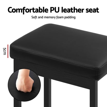 2x TWSC Metal Bar Stools PU Seat Dining Counter Chairs