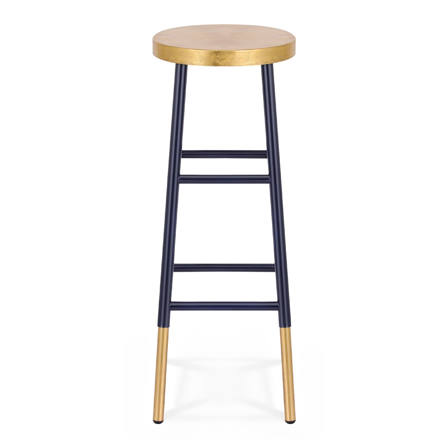 Bar Stool – Metal Frame, Gold and Navy Finish