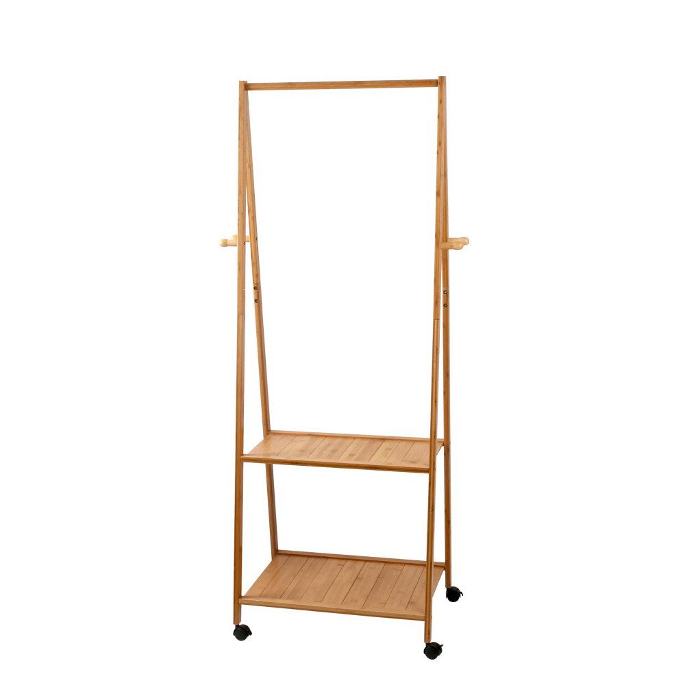 Clothes Rack Airer with Wheels – Bamboo, 165x59cm