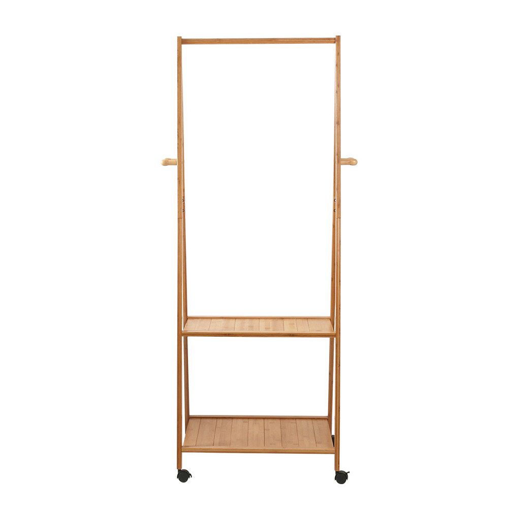 Clothes Rack Airer with Wheels – Bamboo, 165x59cm
