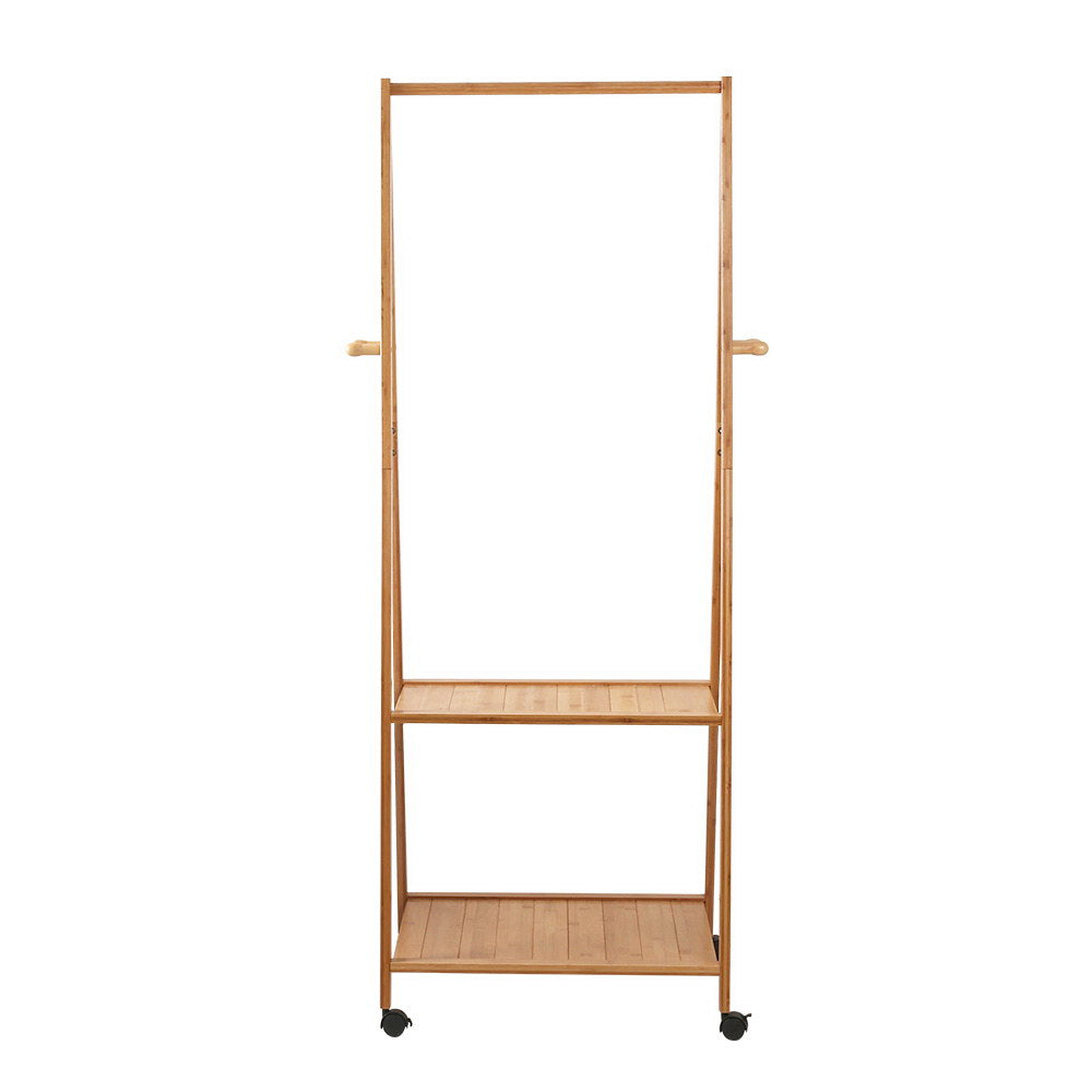 Clothes Rack Airer with Wheels – Bamboo, 165x59cm