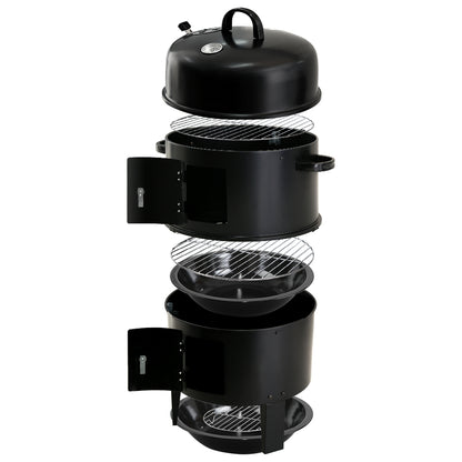 Grillz 3-in-1 Charcoal BBQ Smoker – Versatile Smoker, Griller, and Roaster