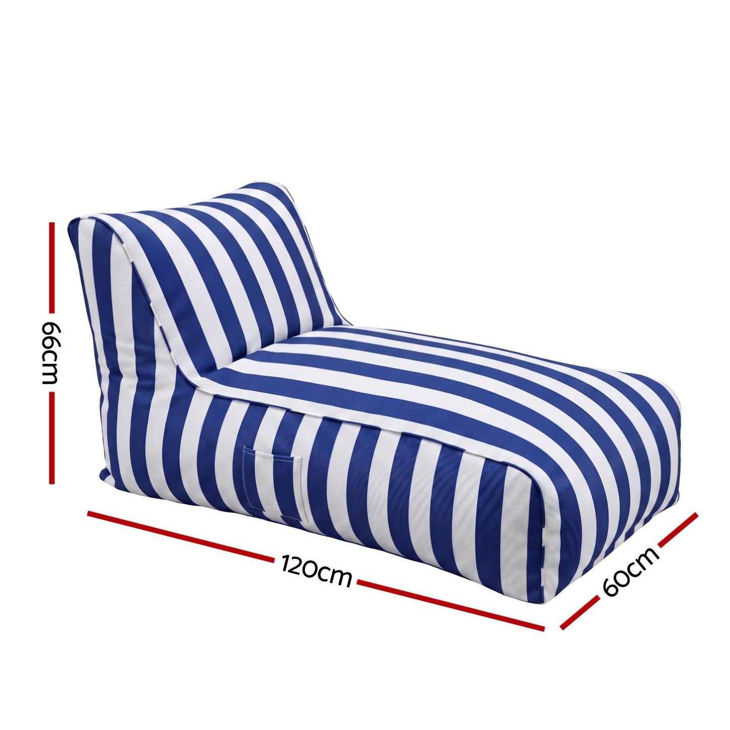 Outdoor Bean Bag Chair Cover – Splash-Proof, Blue Polyester, No Filler