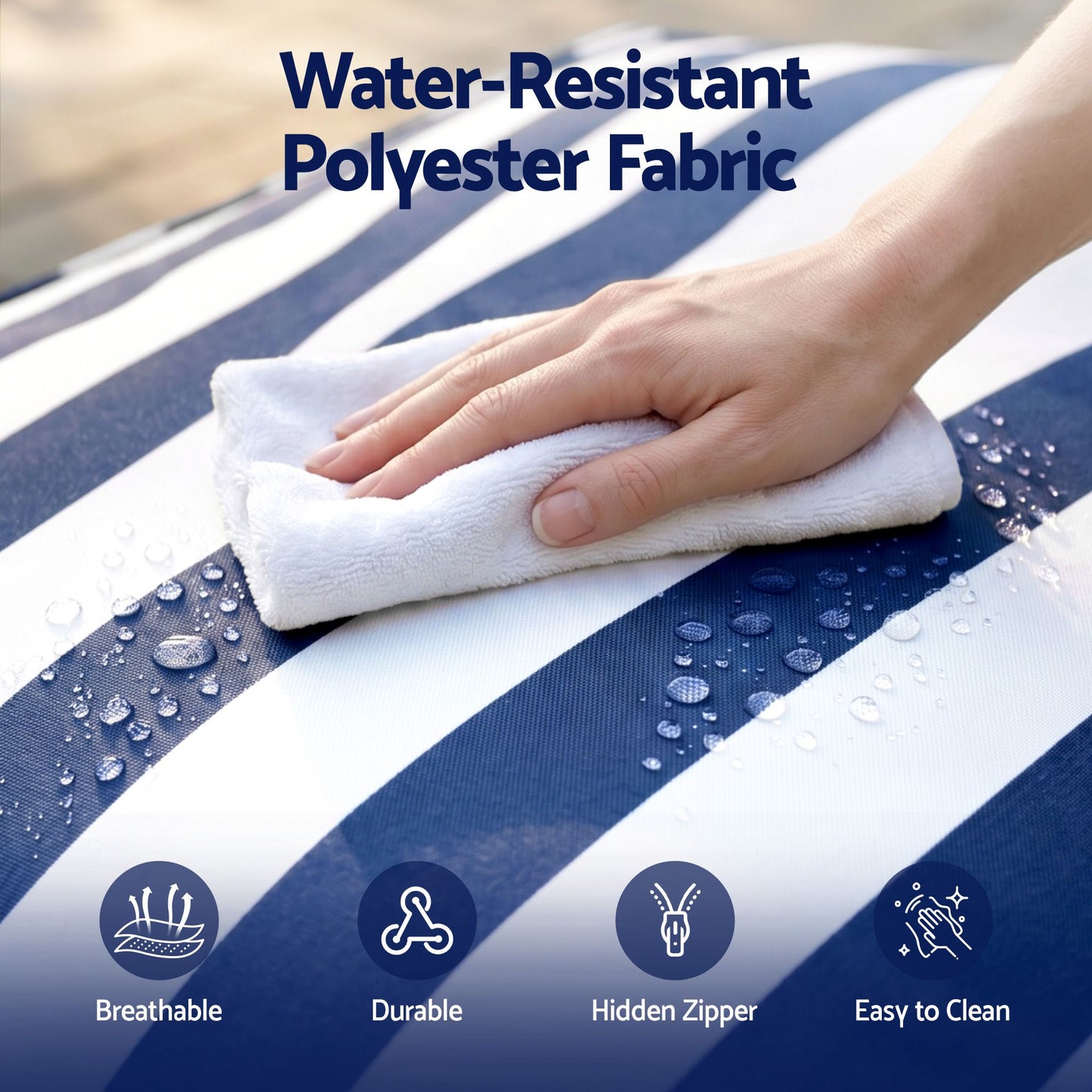 Outdoor Bean Bag Chair Cover – Splash-Proof, Blue Polyester, No Filler