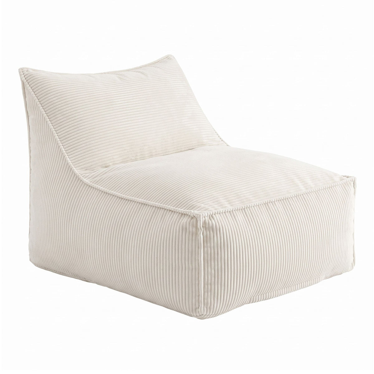 TWSC Bean Bag Chair Cover (No Filler) Soft Corduroy Stuffed Animal Storage Bean Bag Cover for Adults, Washable Lazy Sofa Cover for Living Room Bedroom, Beige