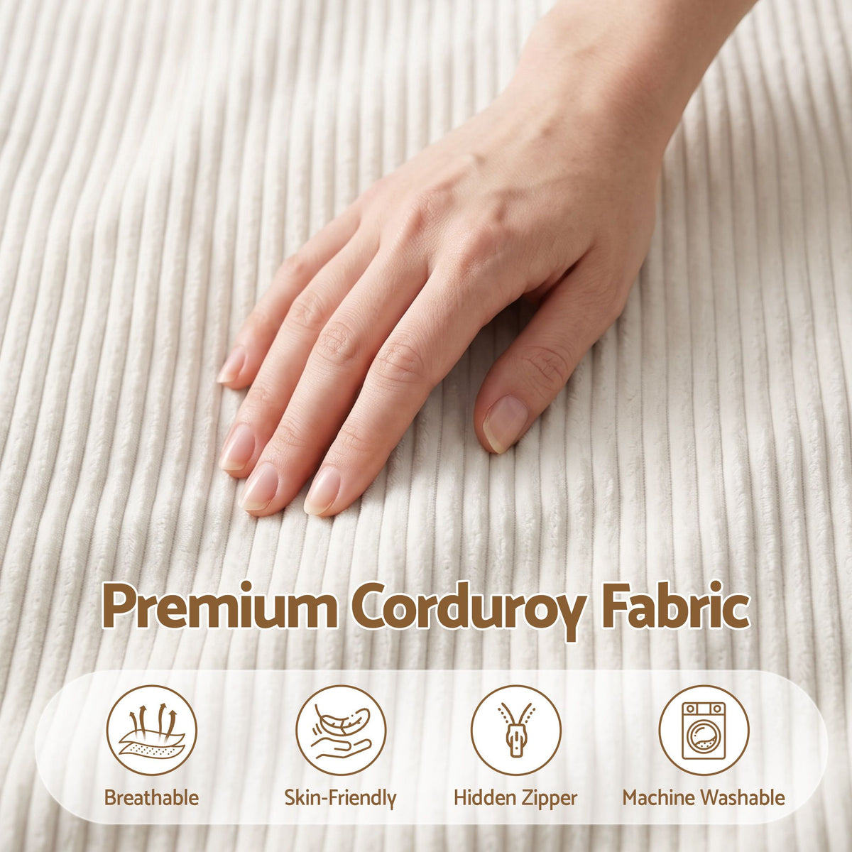 TWSC Bean Bag Chair Cover (No Filler) Soft Corduroy Stuffed Animal Storage Bean Bag Cover for Adults, Washable Lazy Sofa Cover for Living Room Bedroom, Beige