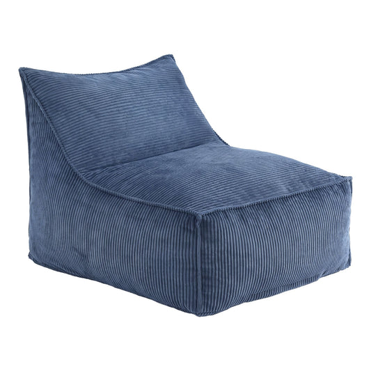 TWSC Bean Bag Chair Cover (No Filler) Soft Corduroy Stuffed Animal Storage Bean Bag Cover for Adults, Washable Lazy Sofa Cover for Living Room Bedroom, Blue