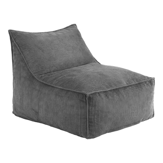 TWSC Bean Bag Chair Cover (No Filler) Soft Corduroy Stuffed Animal Storage Bean Bag Cover for Adults, Washable Lazy Sofa Cover for Living Room Bedroom, Grey