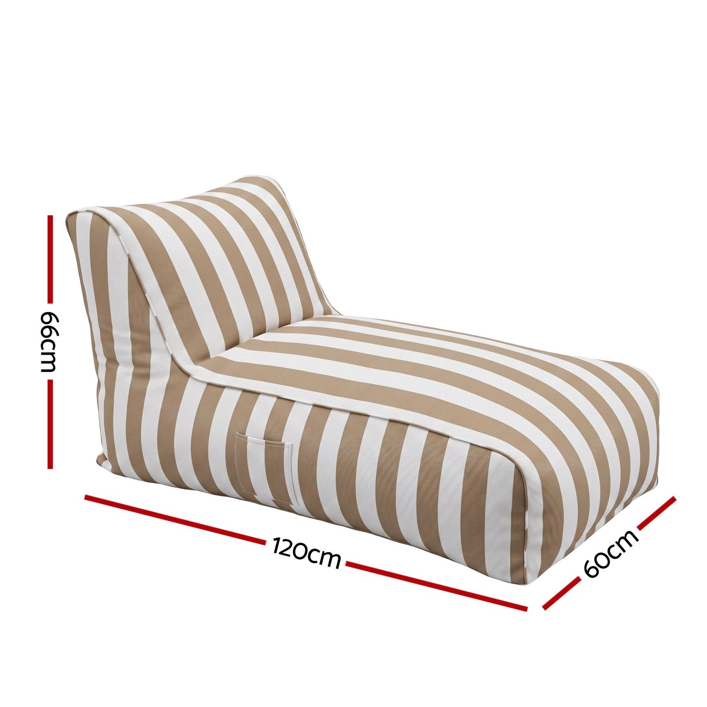 Outdoor Bean Bag Chair Cover – Splash-Proof, Taupe Polyester, No Filler