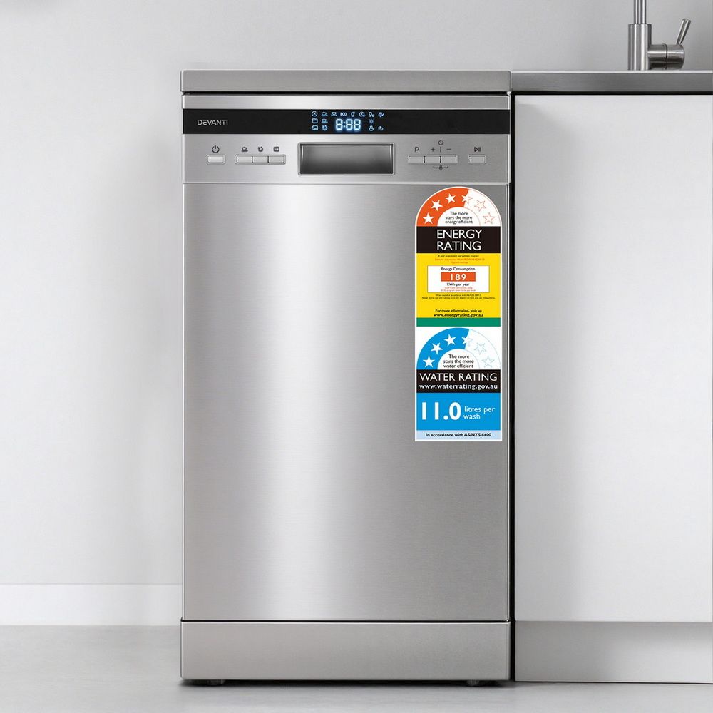 Devanti Dishwasher – 10 Place Settings, Freestanding Silver