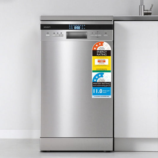 Devanti Dishwasher – 10 Place Settings, Freestanding Silver