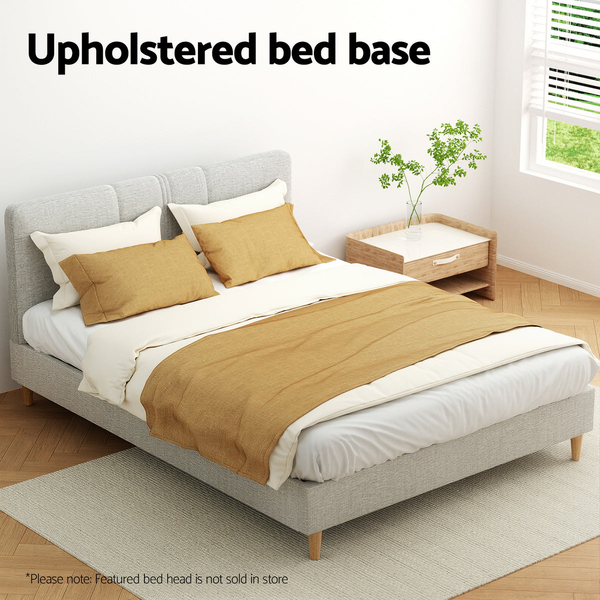 TWSC Bed Frame Queen Size Beige ZORA
