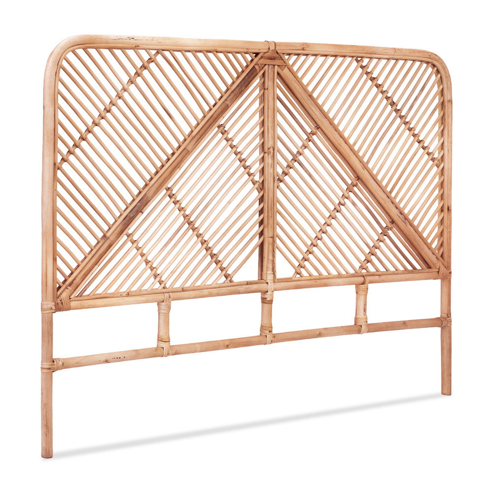 TWSC Bed Headboard Queen Bedhead Rattan - FRED Pine