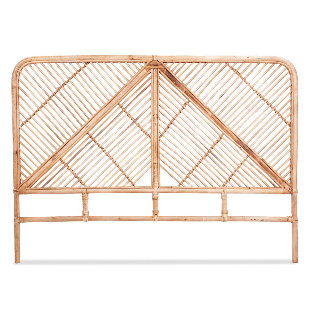 TWSC Bed Headboard Queen Bedhead Rattan - FRED Pine