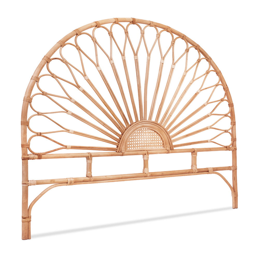 TWSC Bed Headboard Queen Bedhead Rattan - MARI Pine