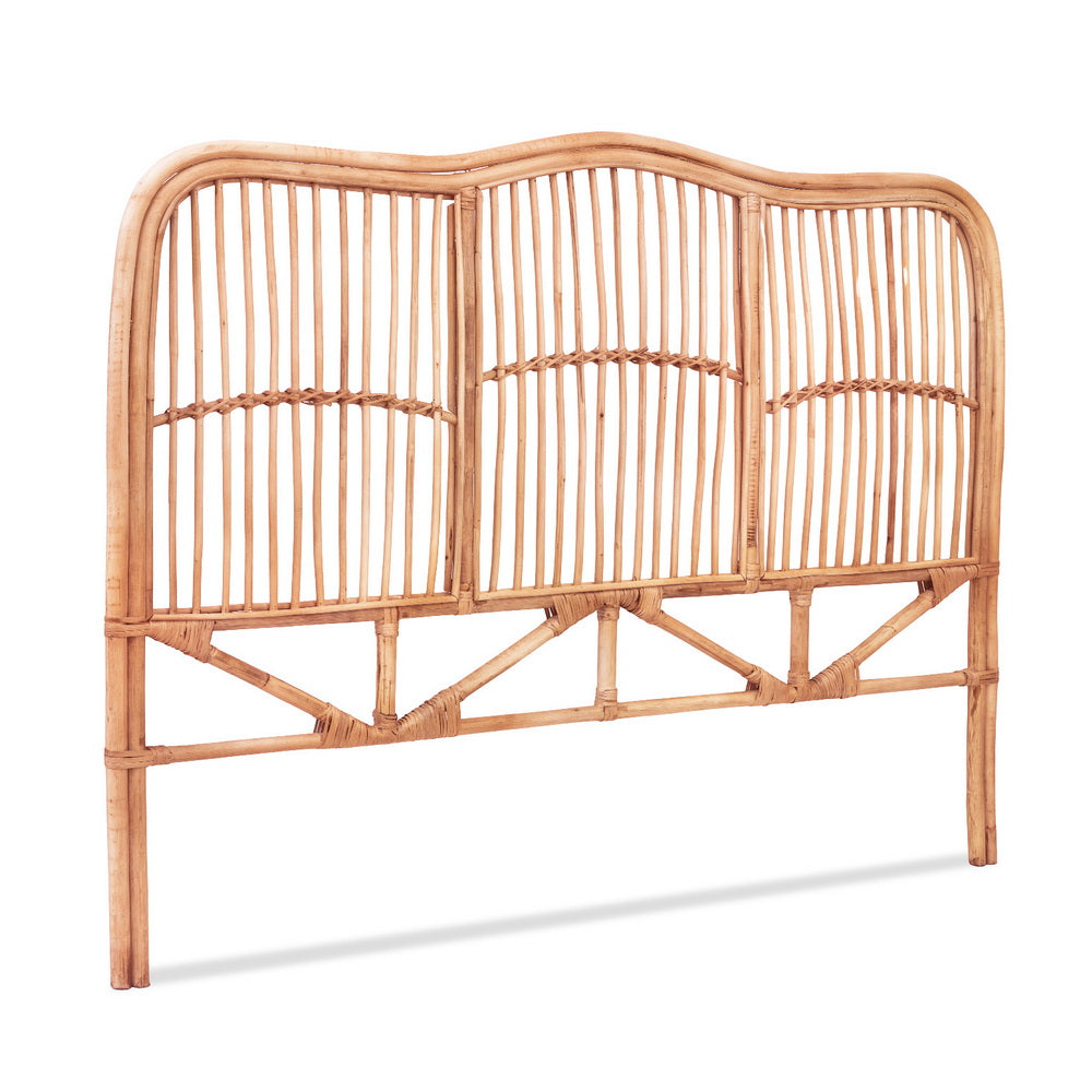 TWSC Bed Headboard Double Bedhead Rattan - NERO Pine