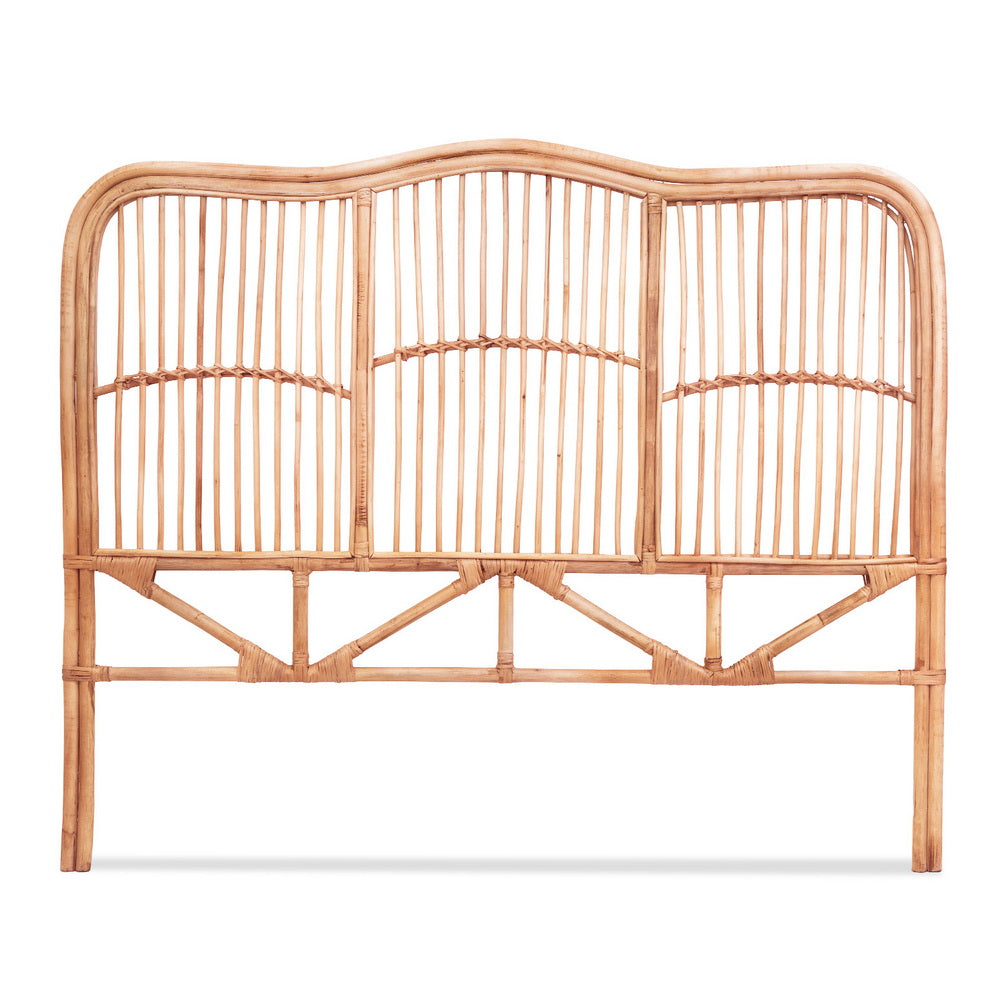 TWSC Bed Headboard Double Bedhead Rattan - NERO Pine