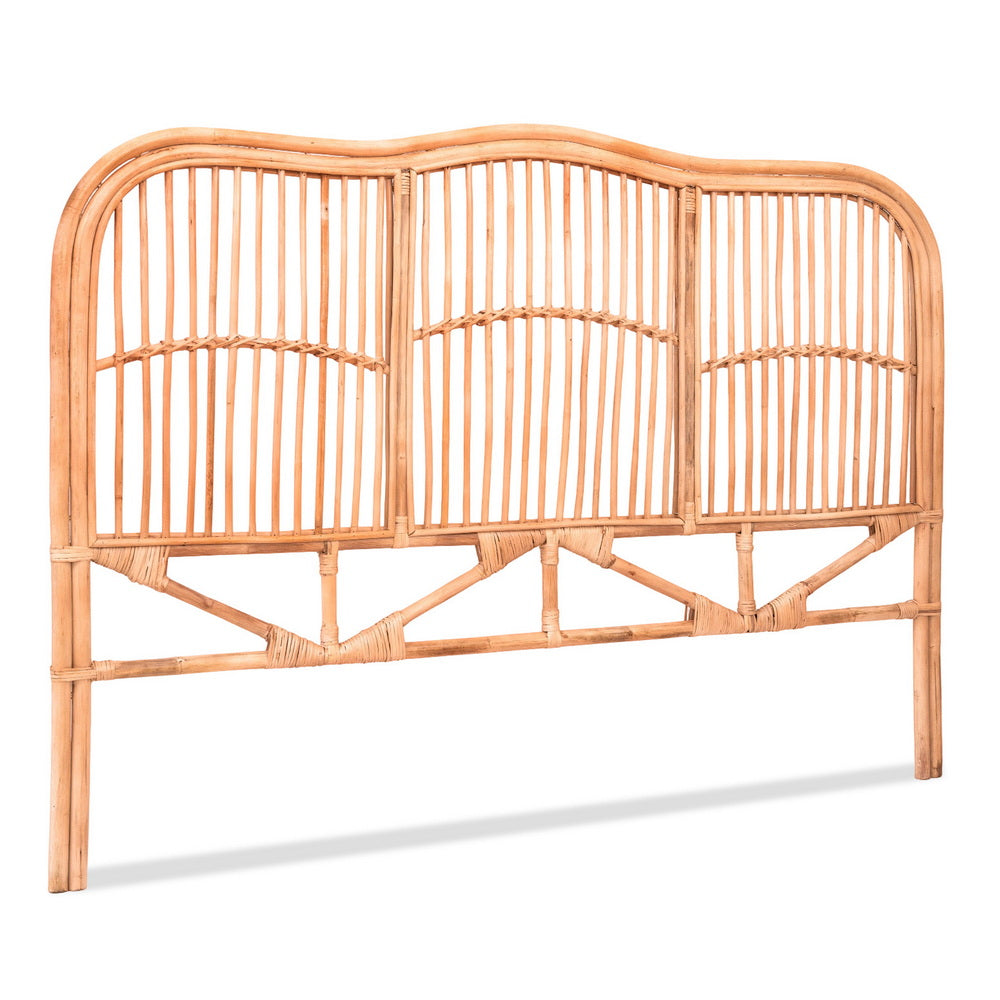 TWSC Bed Headboard Queen Bedhead Rattan - NERO Pine