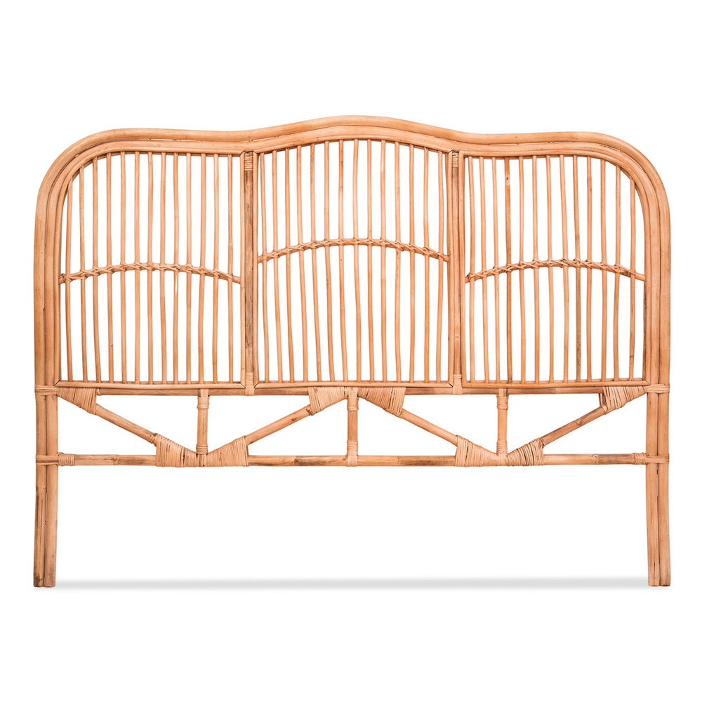 TWSC Bed Headboard Queen Bedhead Rattan - NERO Pine