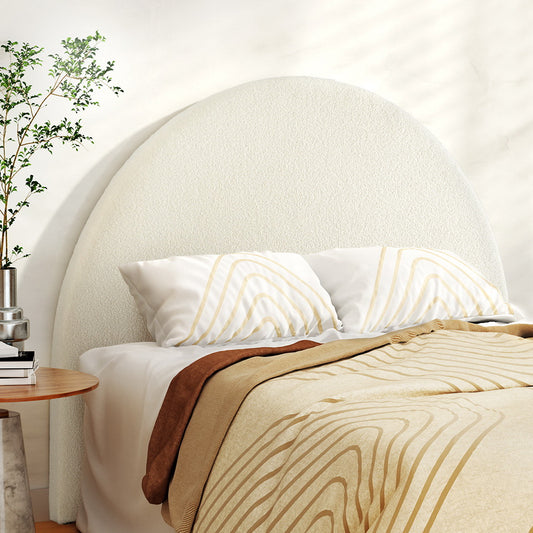 Artiss Bed Head Headboard Bed Frame Boucle - GREI White