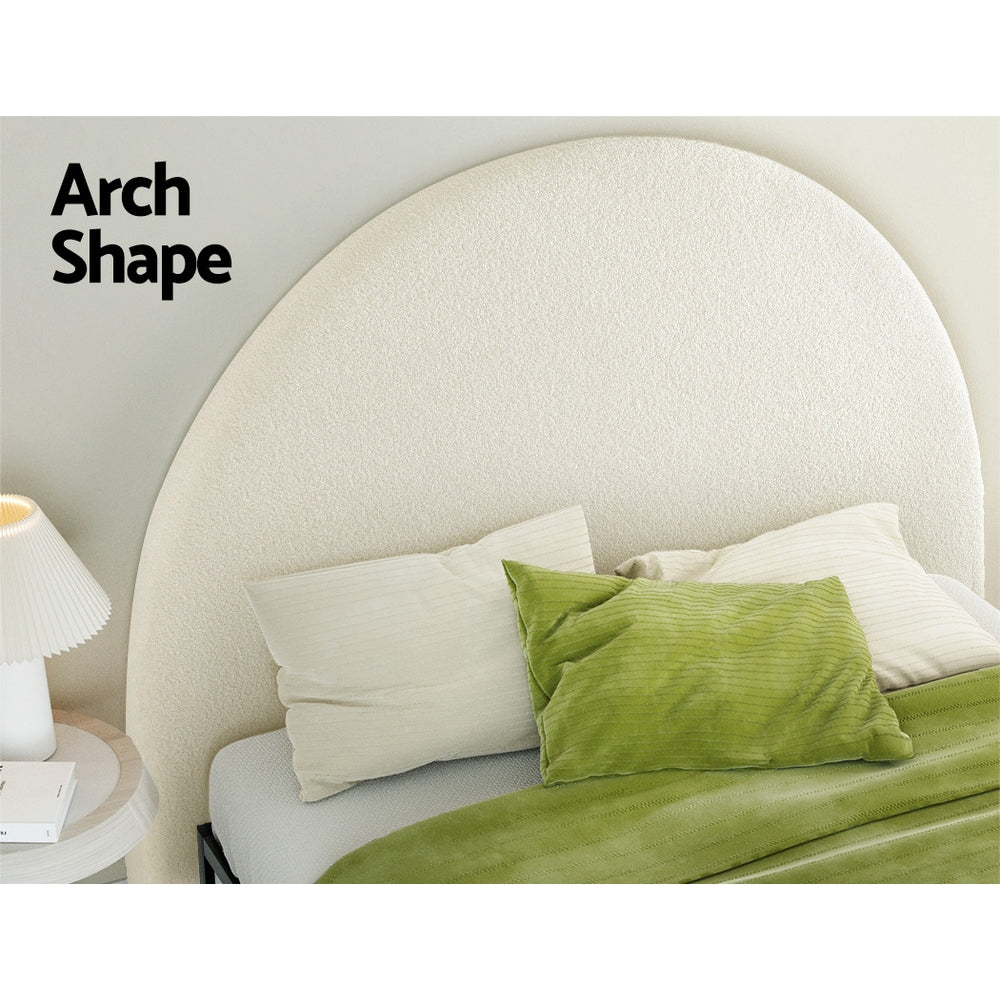 Artiss Bed Head Headboard Bed Frame Boucle - GREI White