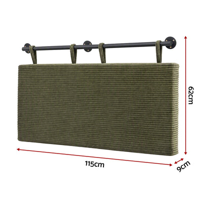 Artiss Wall Mounted Headboard King Single Corduroy Upholstered Hanging Bed Head