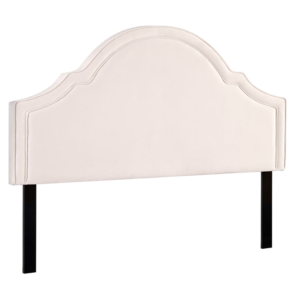 TWSC Bed Frame Bed Head Headboard King Velvet IRIS Beige