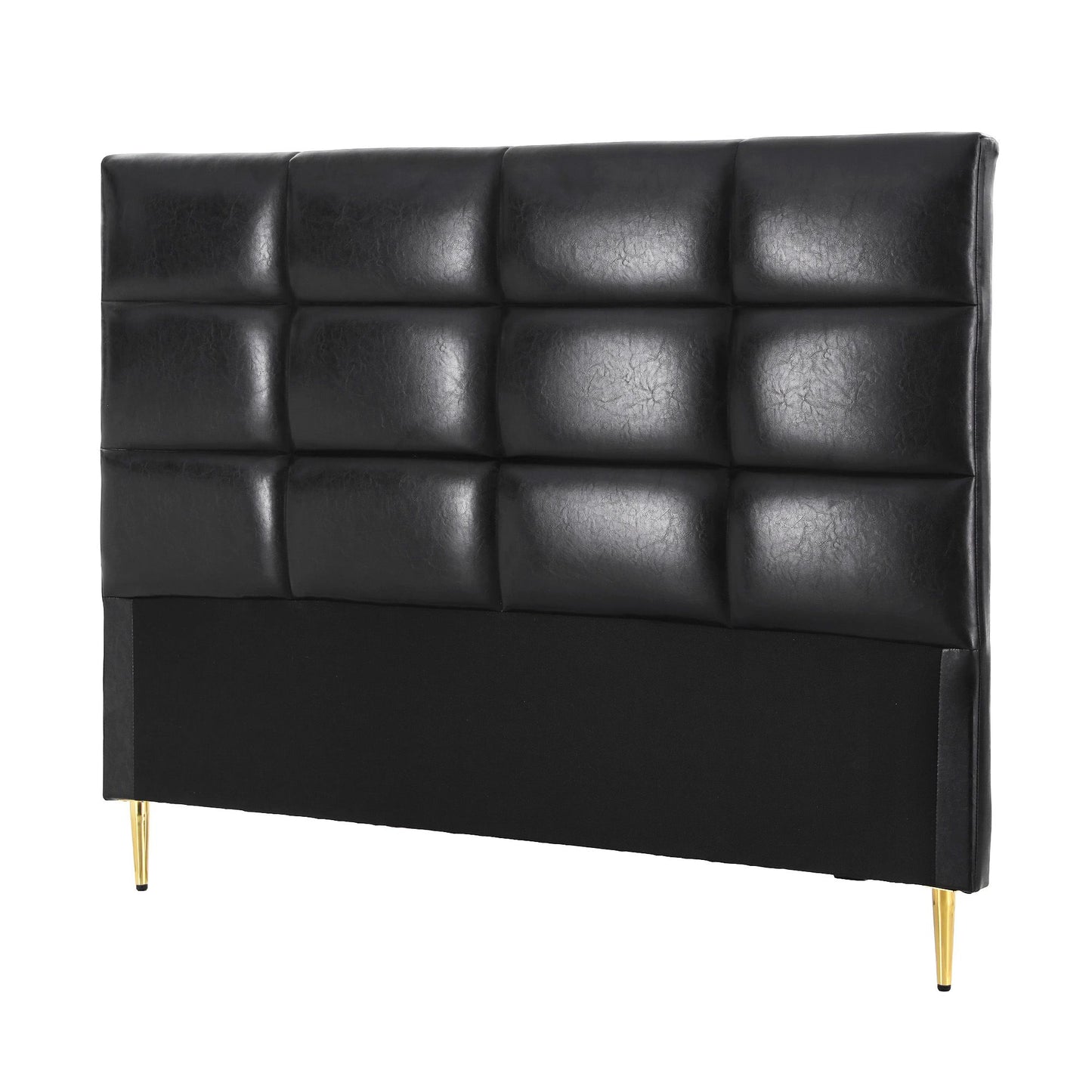TWSC Bed Headboard Queen Bedhead PU Leather Black