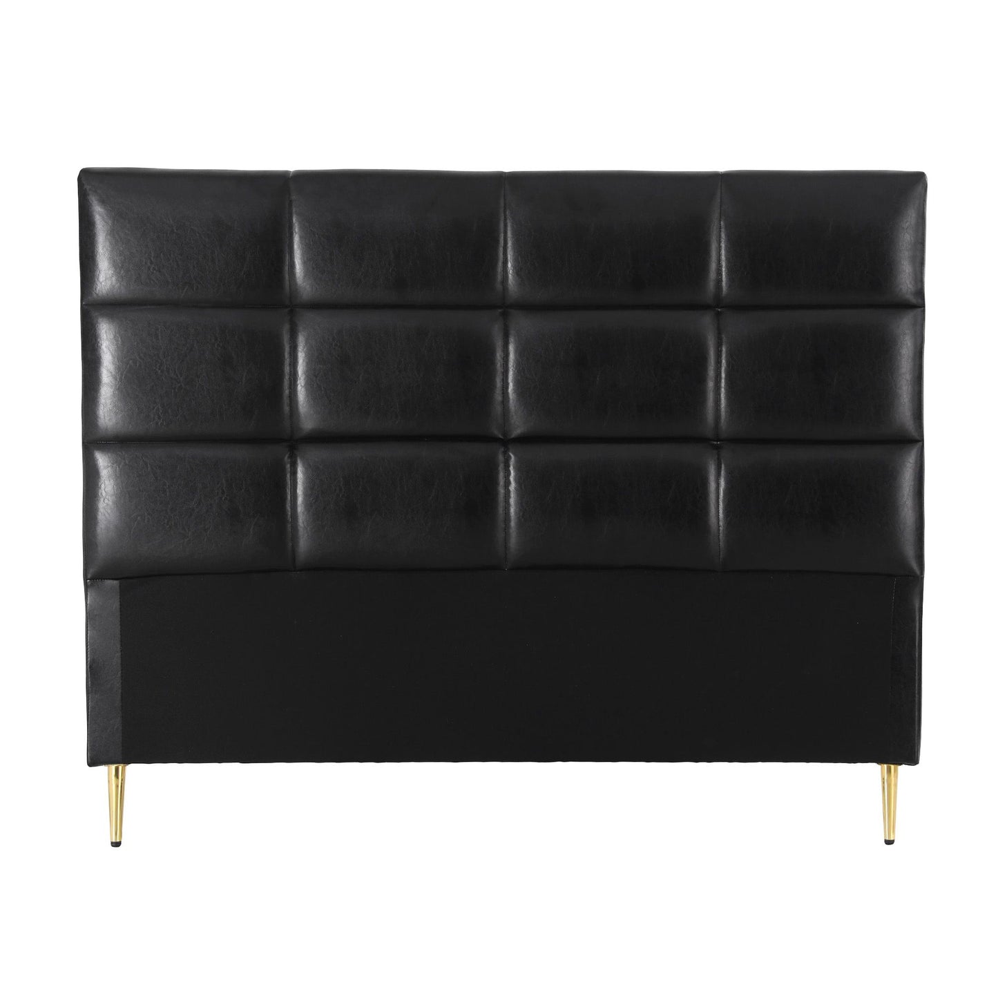 TWSC Bed Headboard Queen Bedhead PU Leather Black