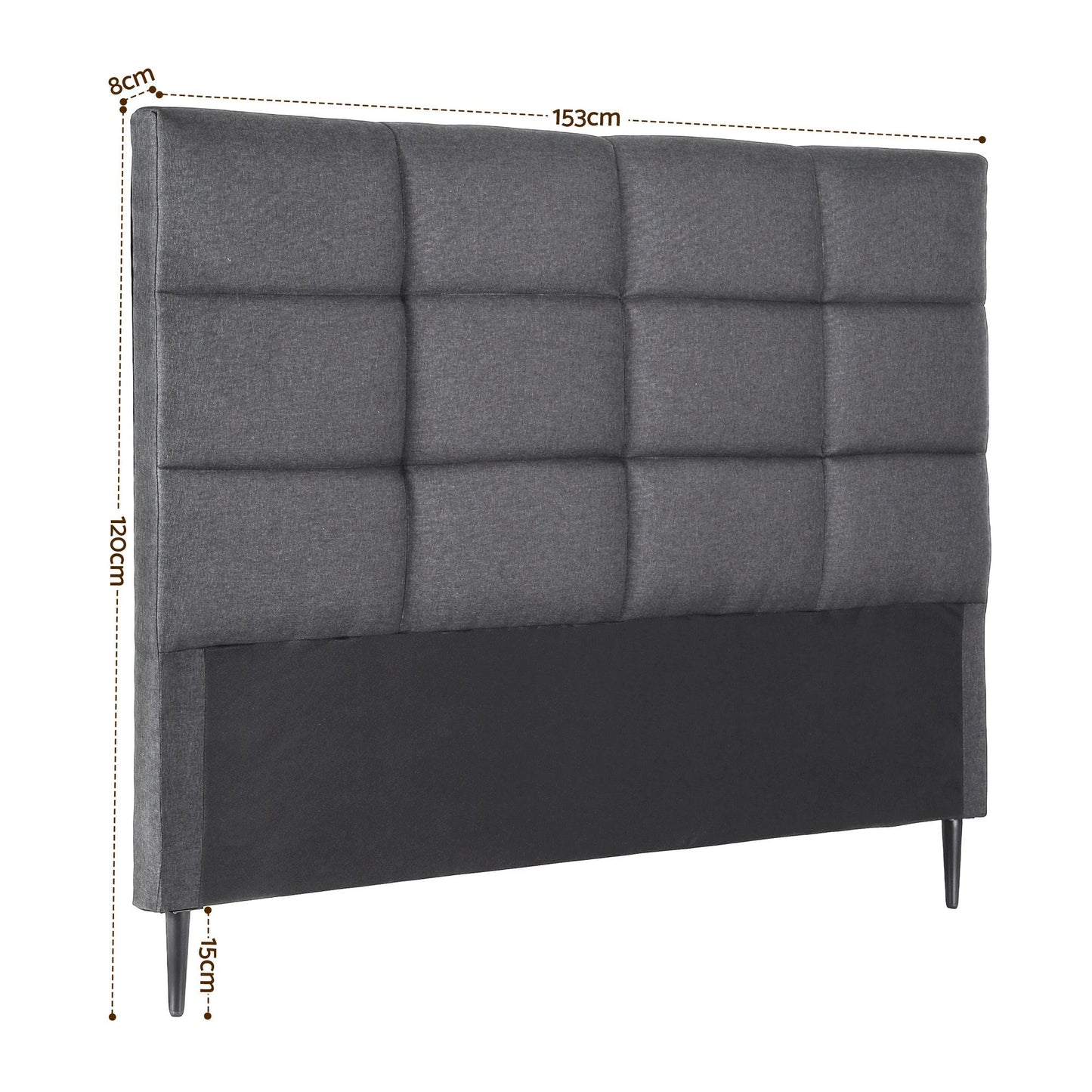 TWSC Bed Headboard Queen Bedhead Linen Fabric Charcoal