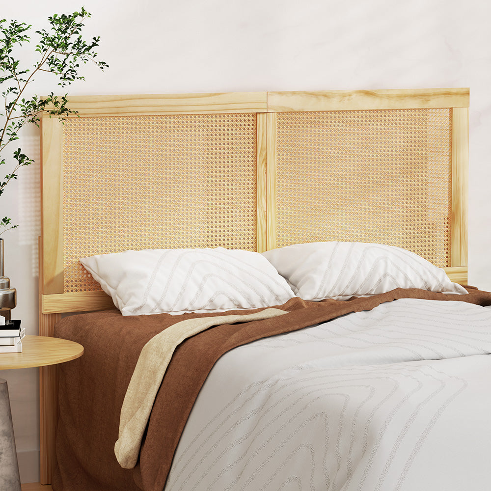 Artiss Bed Head Headboard Rattan - RIBO Pine