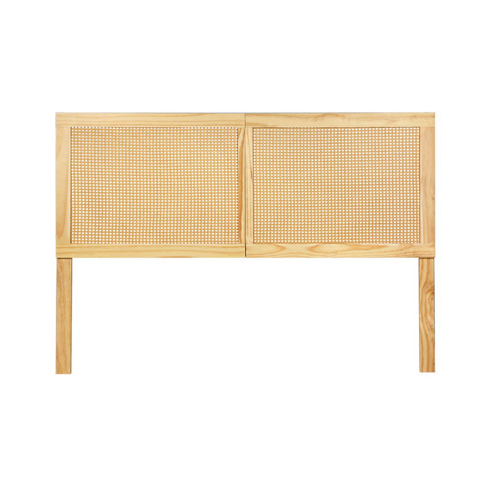 TWSC Bed Head Headboard Queen Rattan - RIBO Pine