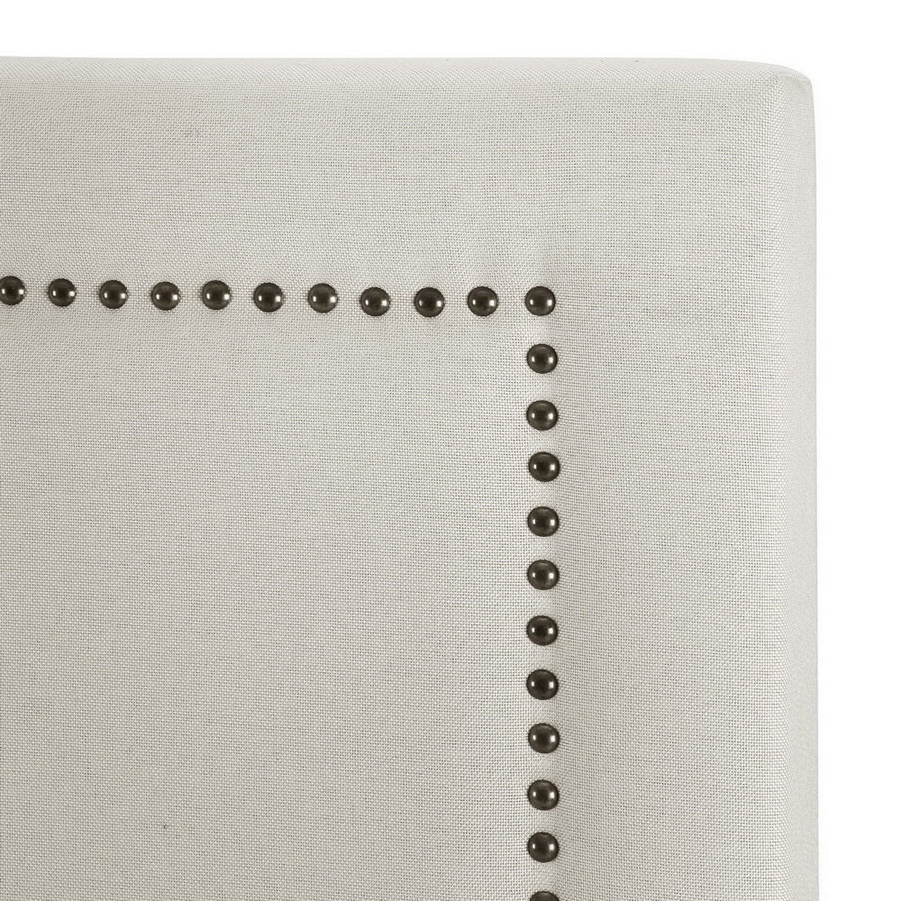 TWSC Bed Frame Bed Head Headboard Queen Fabric - RIVE Beige