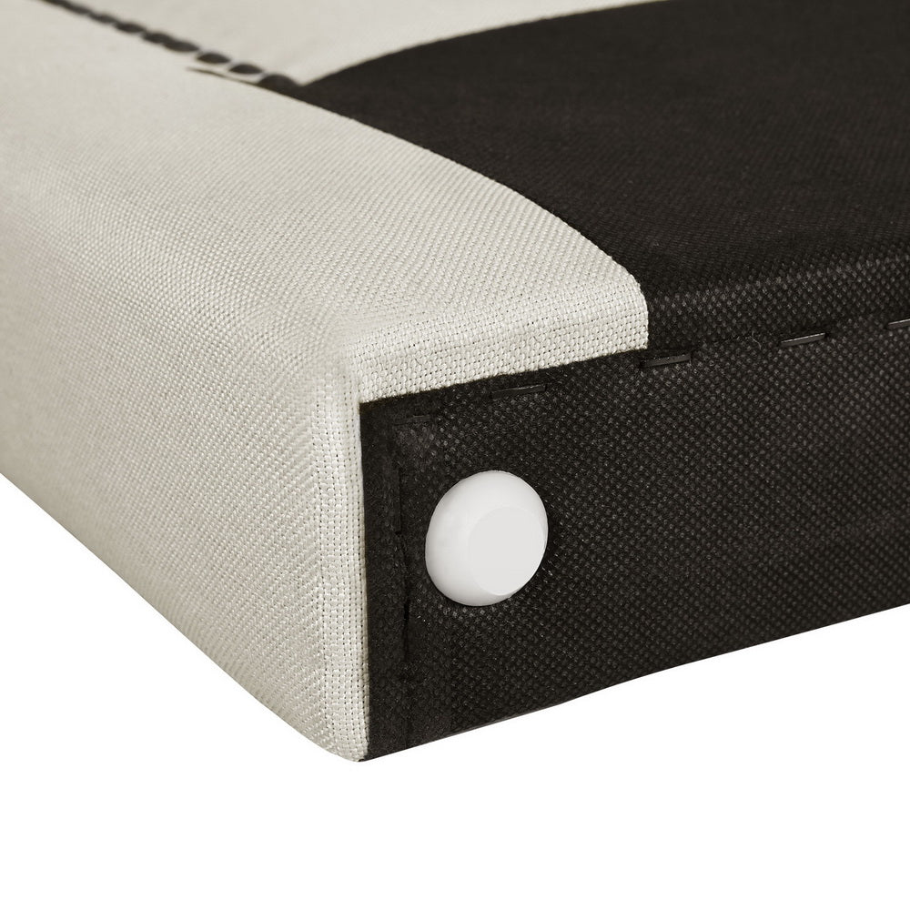 TWSC Bed Frame Bed Head Headboard Queen Fabric - RIVE Beige