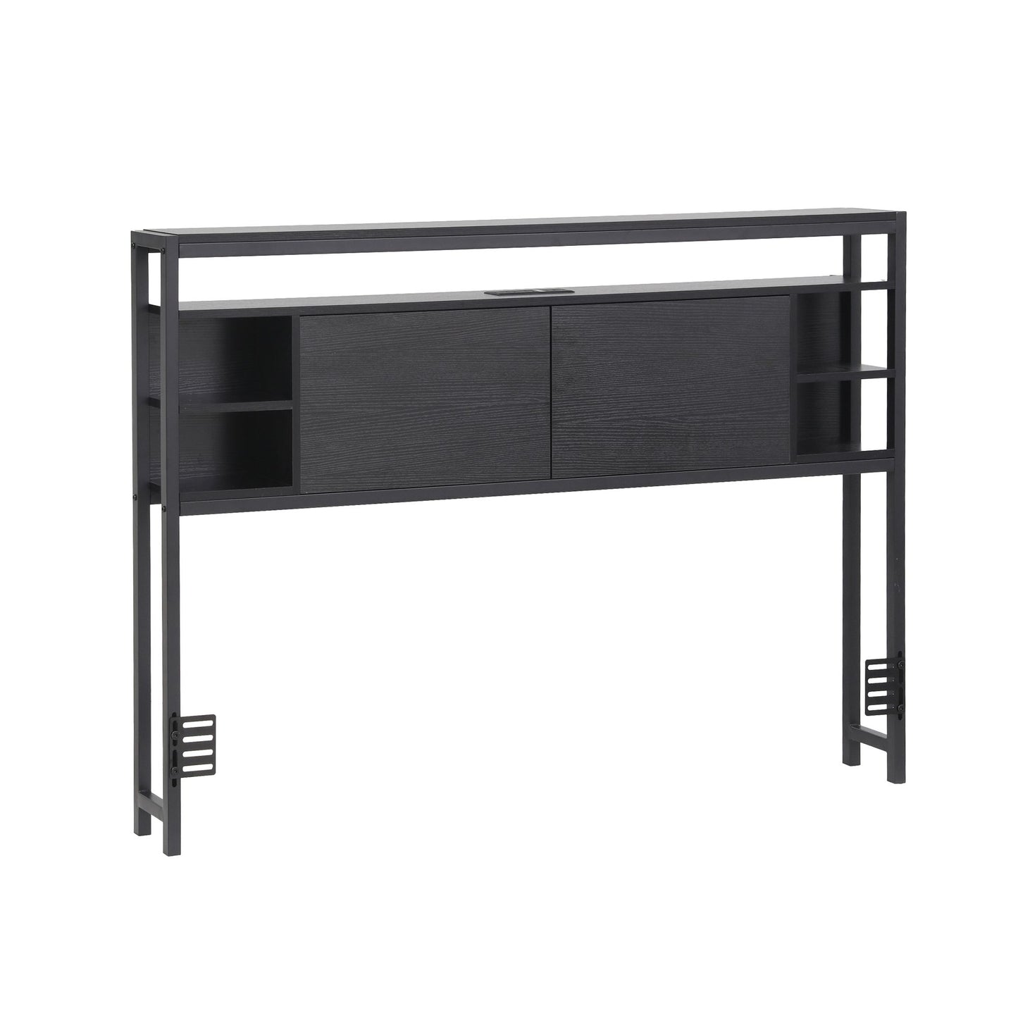 TWSC Bed Headboard Queen Storage Bedhead Charging Station Black