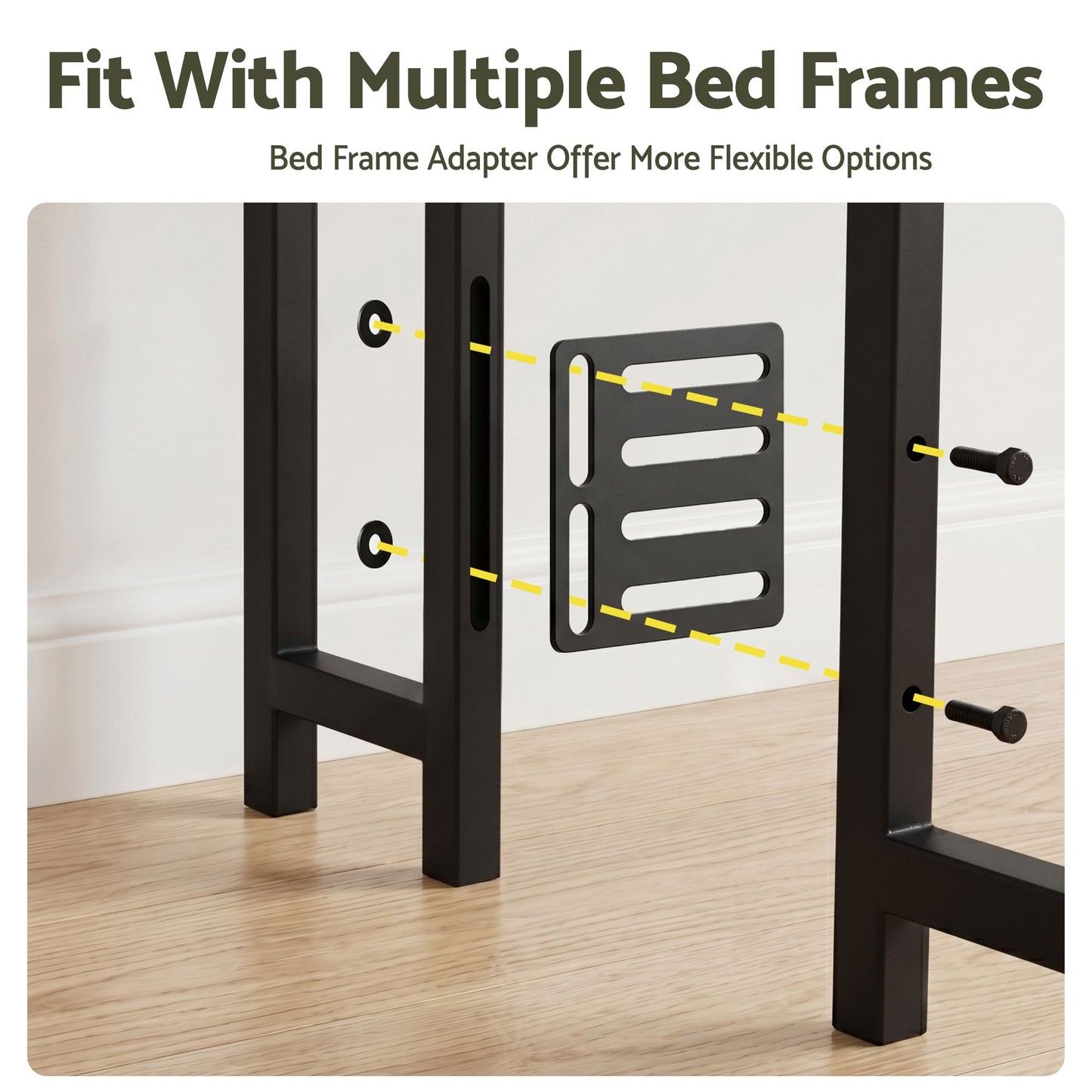 TWSC Bed Headboard Queen Storage Bedhead Charging Station Black