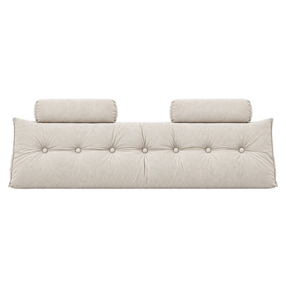 Artiss Headboard Pillow King Wedge Backrest Triangular with 2 Cushions Beige