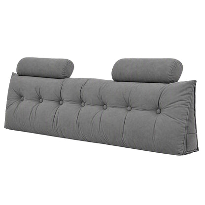 Artiss Headboard Pillow King Wedge Backrest Triangular with 2 Cushions Grey