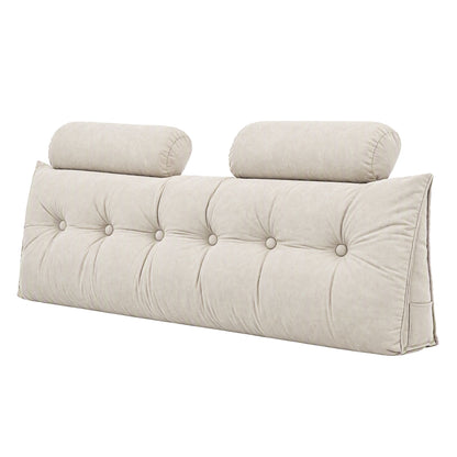 Artiss Headboard Pillow Queen Wedge Backrest Triangular with 2 Cushions Beige