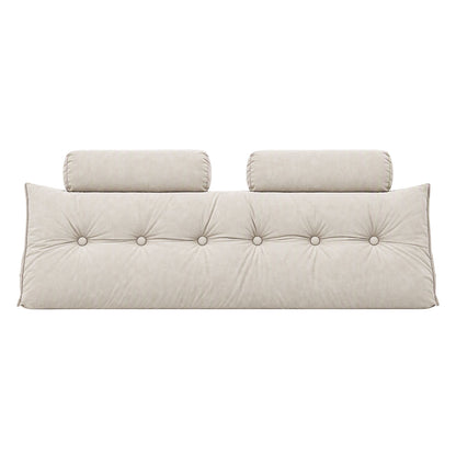 Artiss Headboard Pillow Queen Wedge Backrest Triangular with 2 Cushions Beige