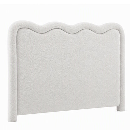 Artiss Boucle Bed Head Queen Size Upholstered Wavy Headboard Beige