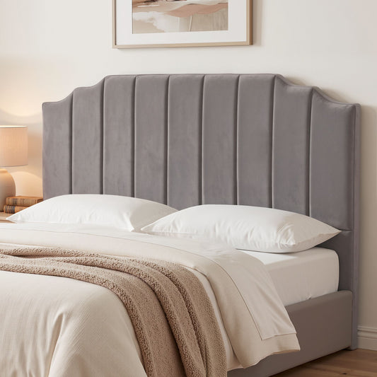 TWSC Bed Head Headboard King Velvet 183CM - Grey