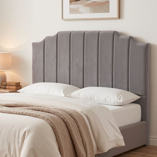 TWSC Bed Head Headboard Queen Velvet 153CM - Grey