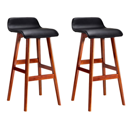 TWSC 2x Bar Stools Wooden Stool Black