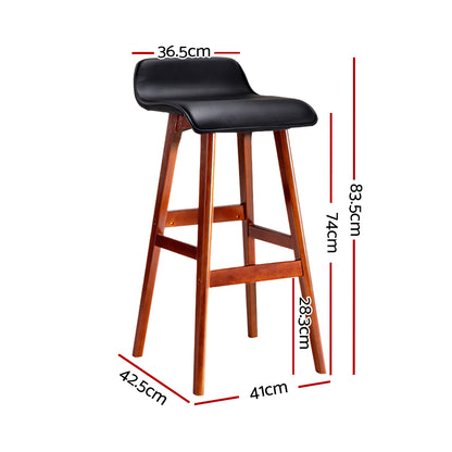 TWSC 4x Bar Stools Wooden Stool Black