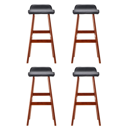 TWSC 4x Bar Stools Wooden Stool Black